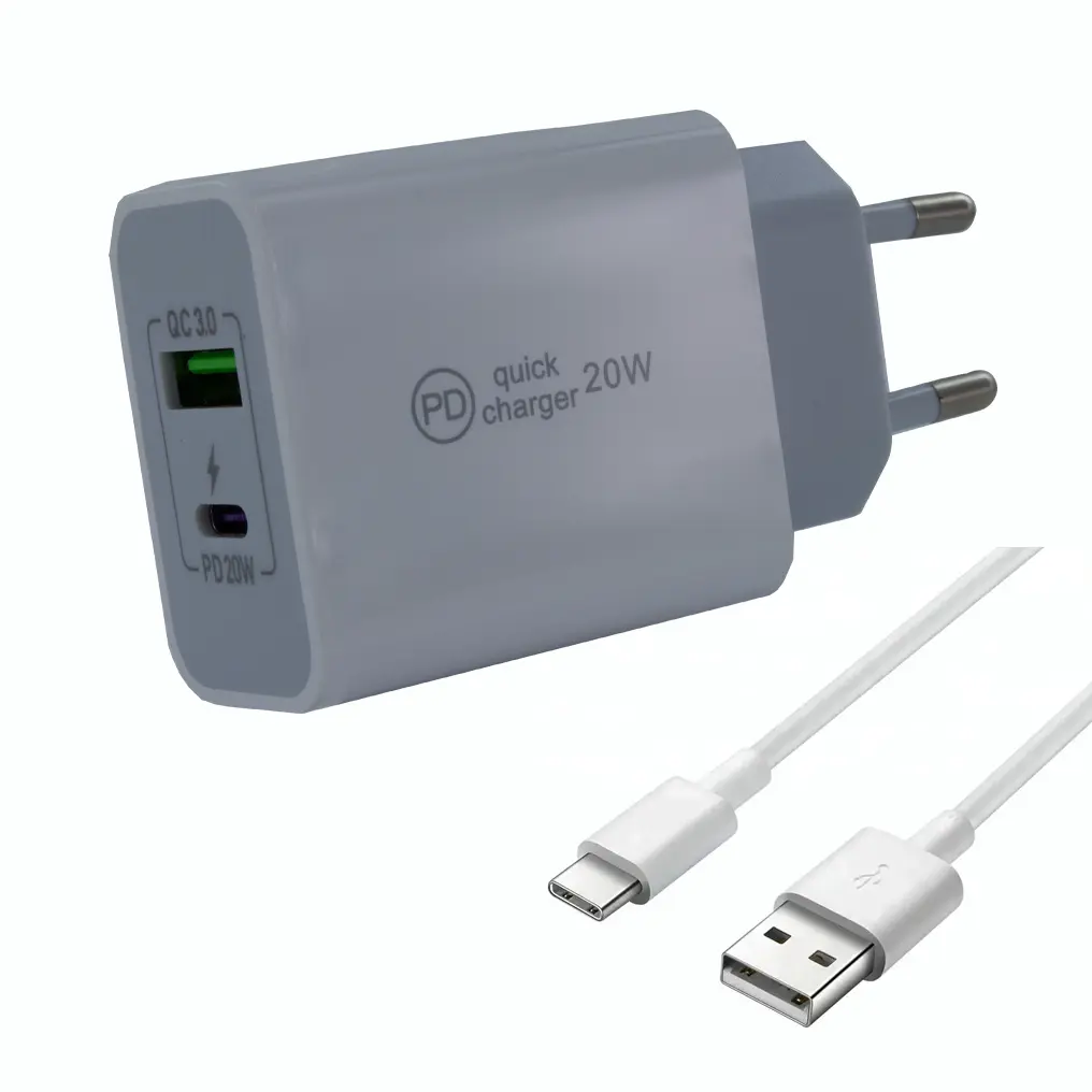 APPACS Dual Ladegerät 20W + USB-C Kabel