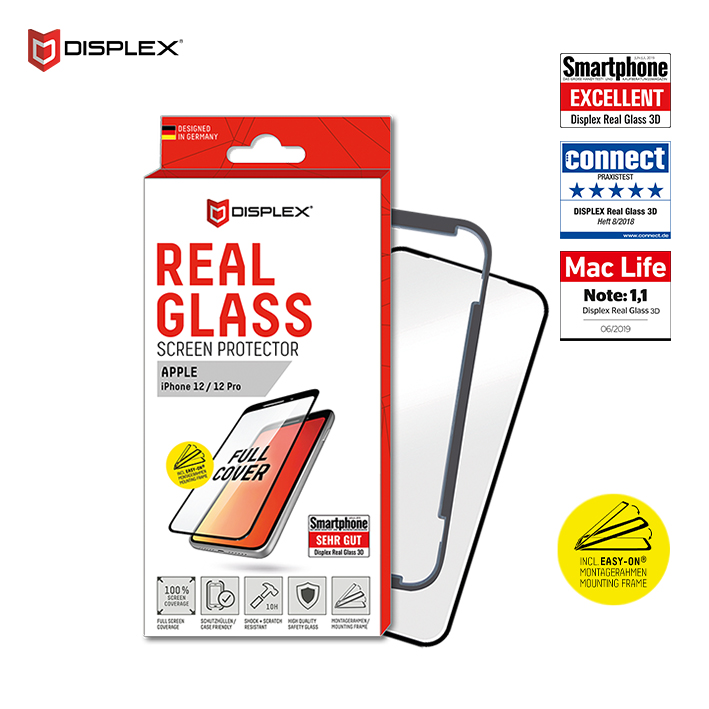 Displayschutzglasfolie Real Glass 3D iPhone 12, 12 Pro