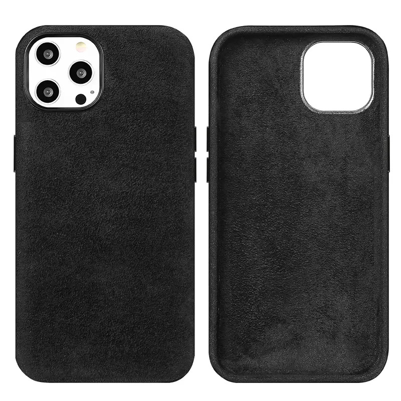 Cyoo Alcantara Hülle iPhone 12 - 12 Pro Schwarz