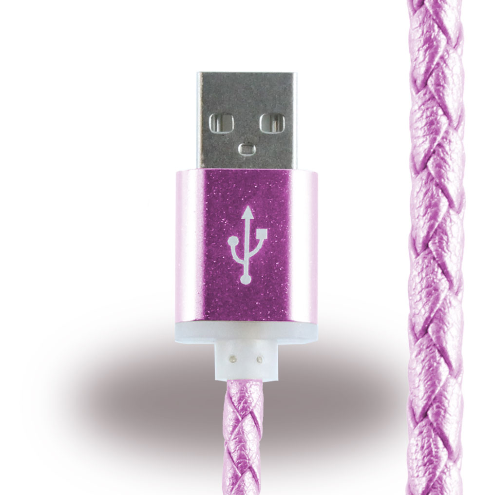 Leder Daten Kabel Pink
