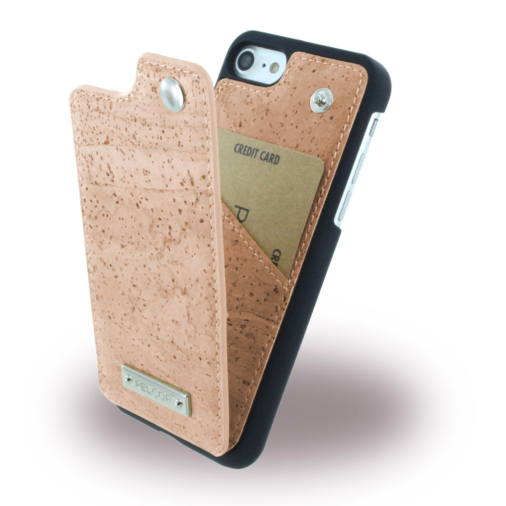 Pelcor Kork Hülle Cover Tasche iPhone 7, 8 Schwarz