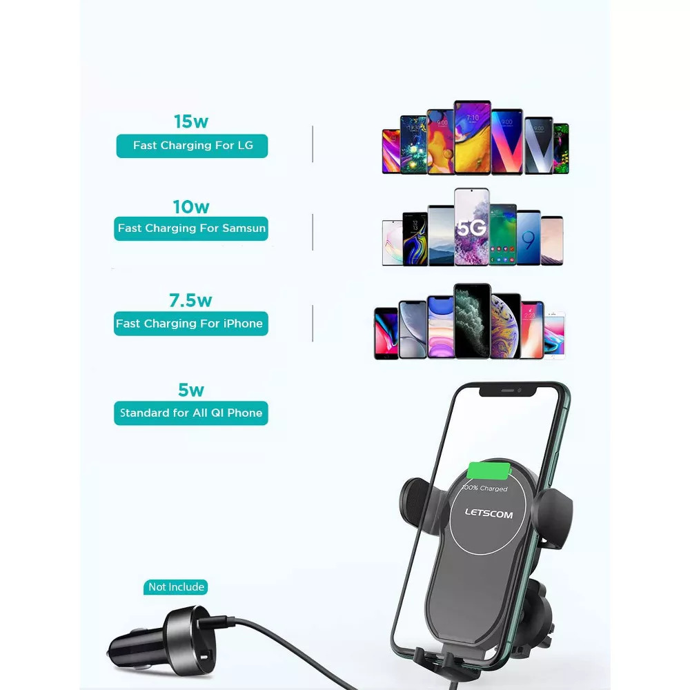 Letscom One X car holder mit Wireless Ladpad
