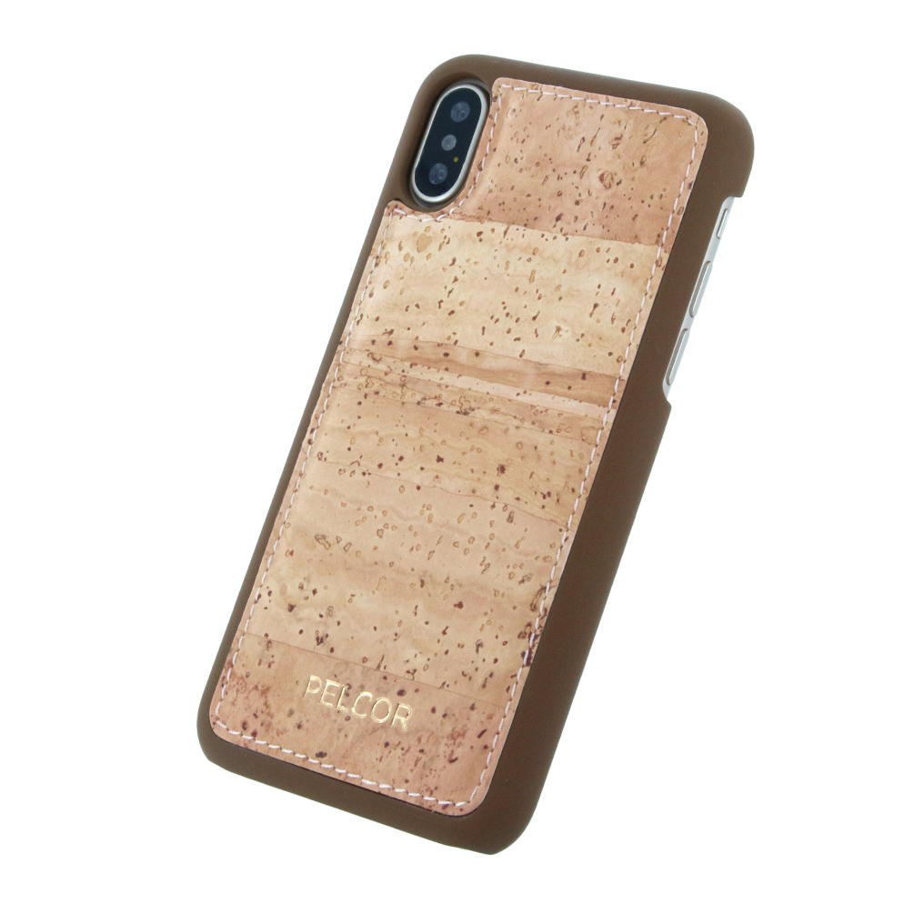 Pelcor Kork Hülle Cover iPhone X, Xs Braun