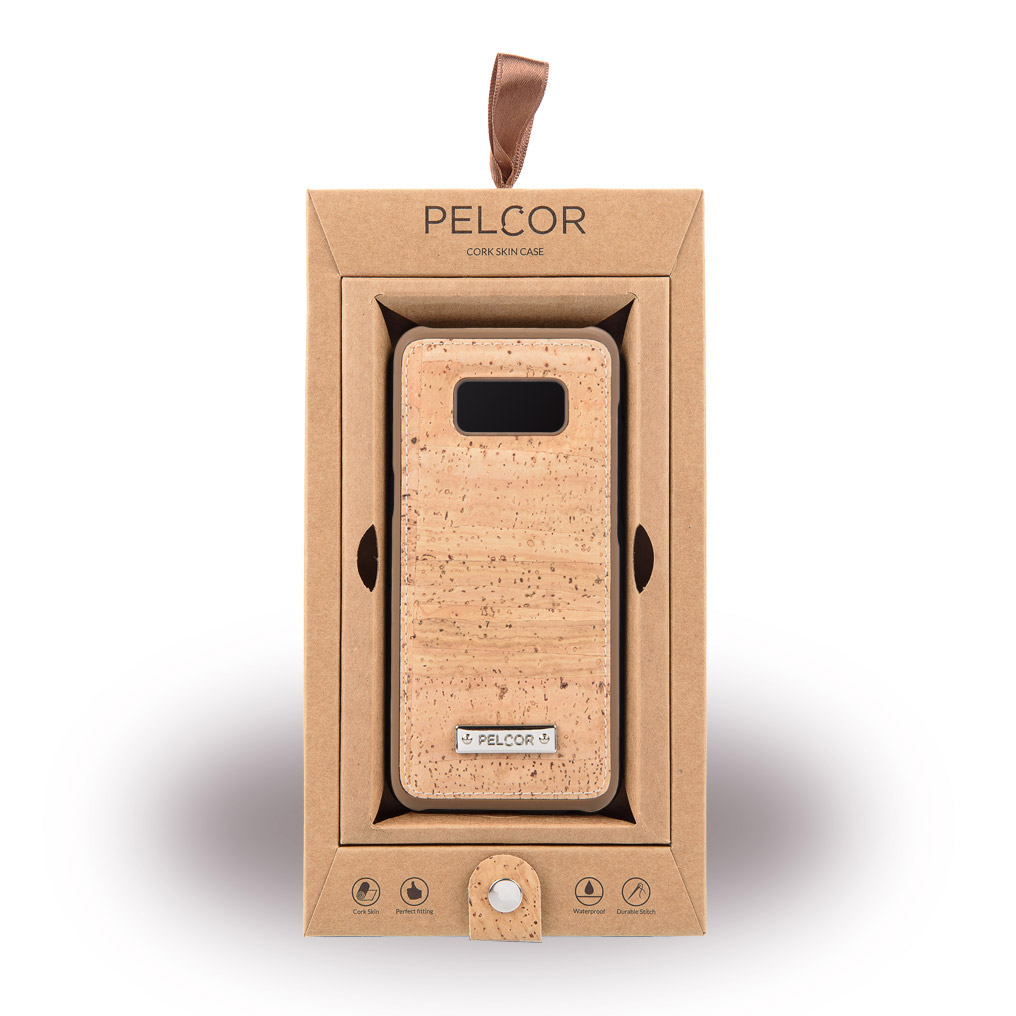 Pelcor Kork Tasche Cover Hülle Galaxy S8+ Braun