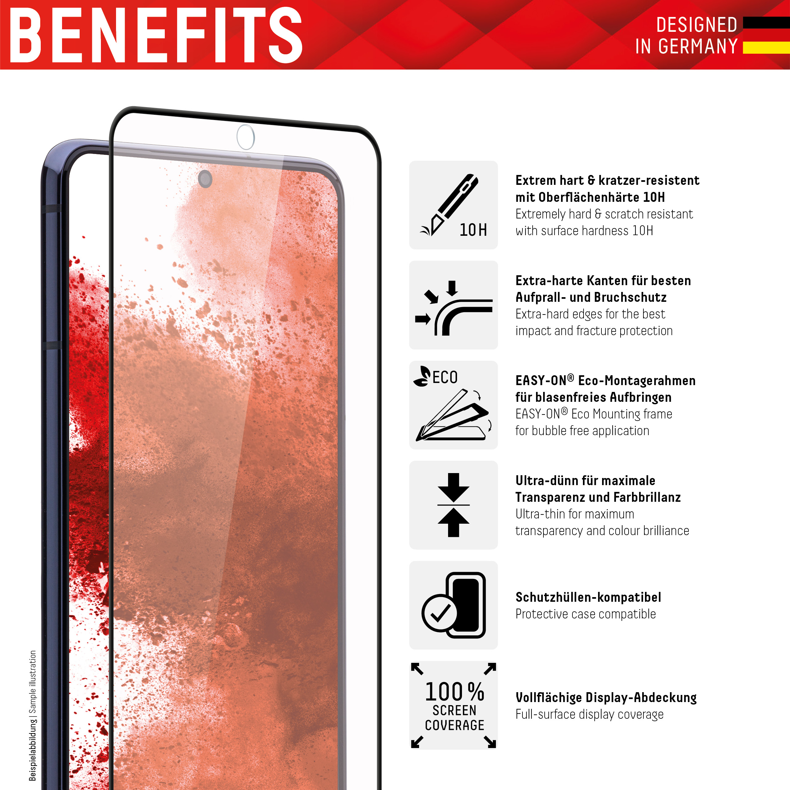 Displayschutzglasfolie Real Glass Samsung G990B Galaxy S21