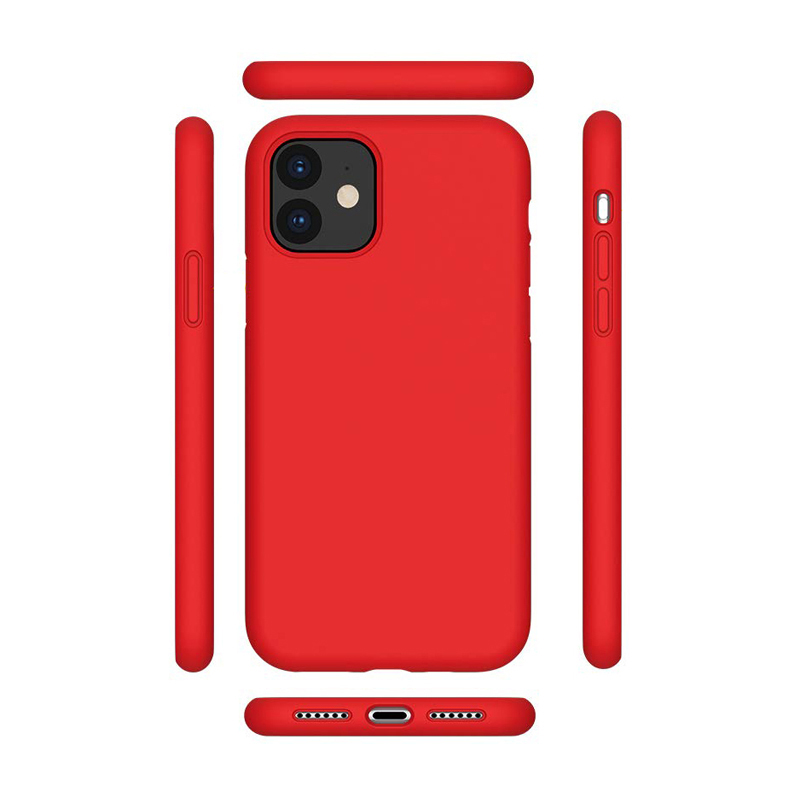 Cyoo Liquid silicon Case iPhone 12 Pro red
