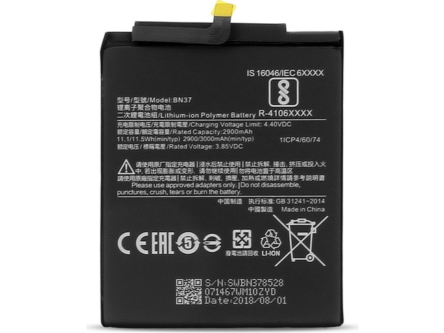 BN37 Akku / Battery 3000mAh i Redmi 6, Redmi 6A