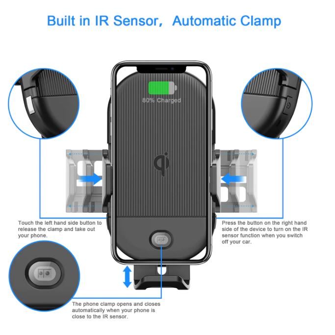 Letscom LIne B KFZ Halter mit Wireless Ladepad Letscom LIne B KFZ Halter mit Wireless Ladepad
