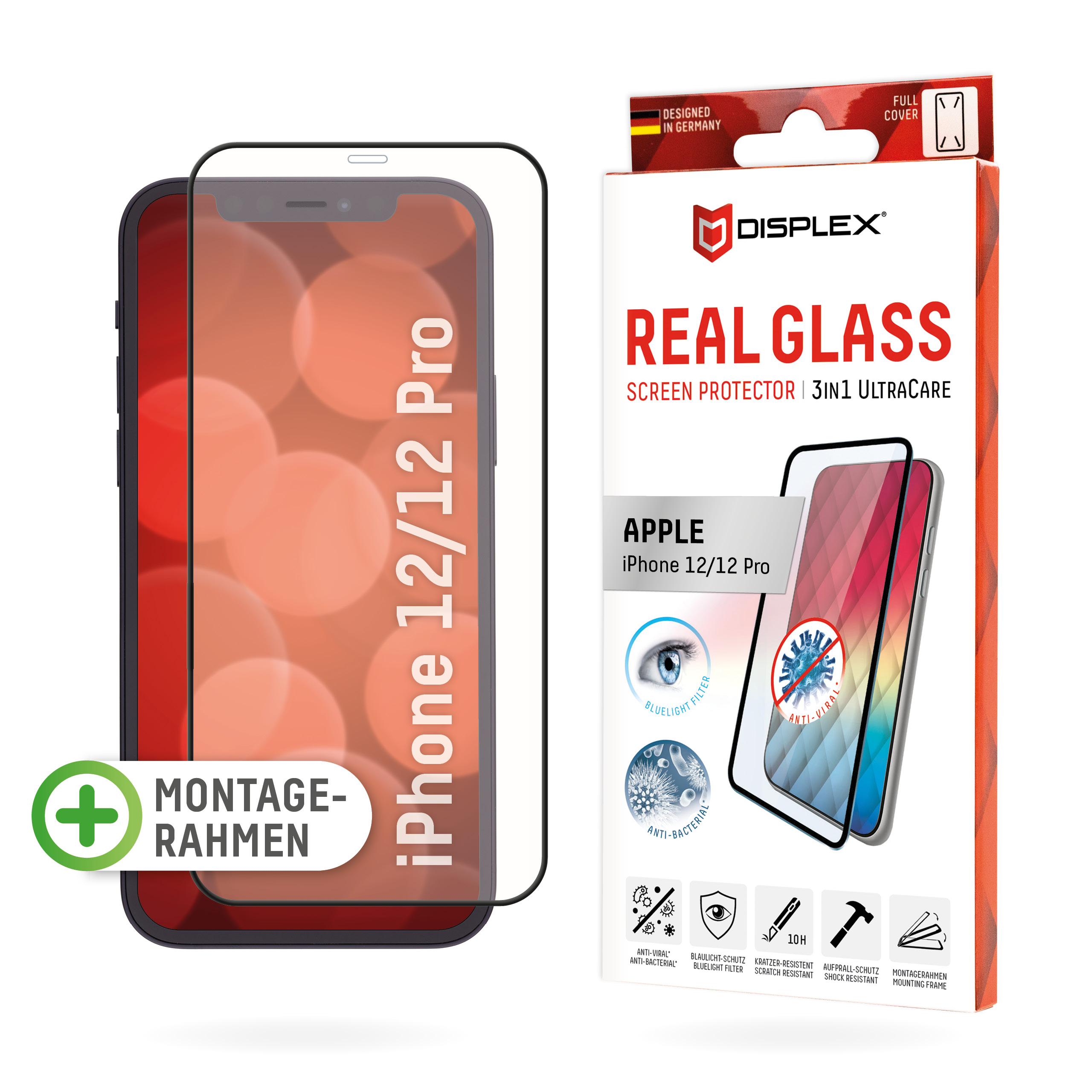 3in1 UltraCare Glass FC iPhone 12, 12 Pro