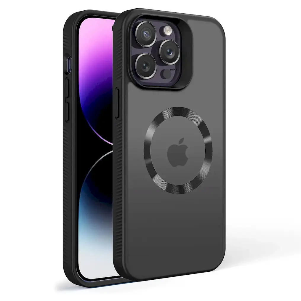 Magsafe Case Matt Transparent Schwarz iPhone 15 Pro